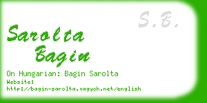 sarolta bagin business card